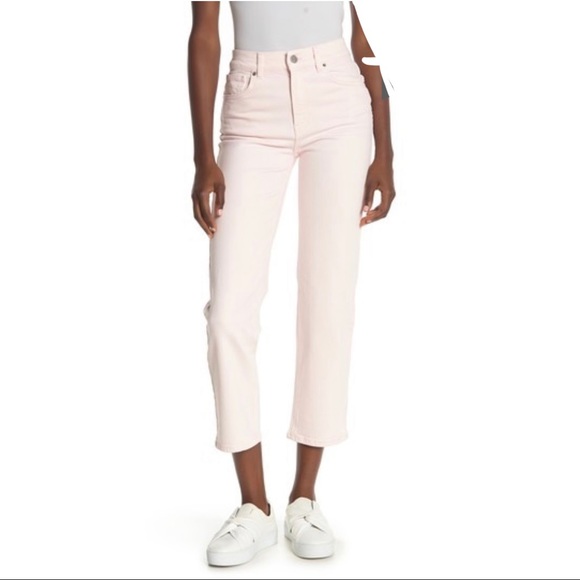 REBECCA MINKOFF Dominica high rise straight jeans pale pink LOVE - Picture 9 of 16